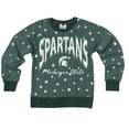 thumbnail image 1 of Girls Youth Wes & Willy  Green Michigan State Spartans Shimmer Star Reverse Sweatshirt, 1 of 3