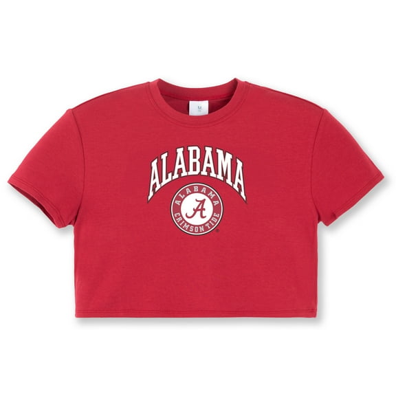 Girls Youth ZooZatz Crimson Alabama Crimson Tide Laurels Tri-Blend Cropped T-shirt
