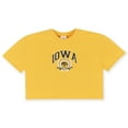 thumbnail image 1 of Girls Youth ZooZatz Gold Iowa Hawkeyes Laurels Tri-Blend Cropped T-shirt, 1 of 1