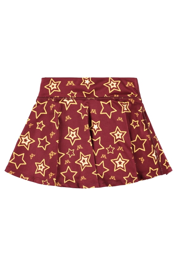 Girls Youth ZooZatz Maroon Minnesota Golden Gophers Star Flowy Skort