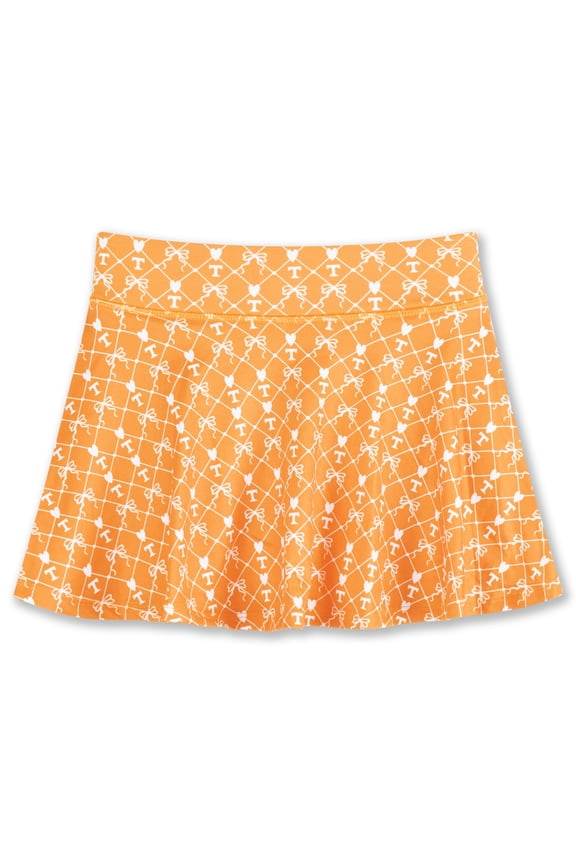 Girls Youth ZooZatz Tennessee Orange Tennessee Volunteers All-Over Print Bow Team Logo Skort