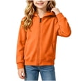thumbnail image 1 of Girls Zip up Hoodie: Lightweight Hooded Jackets with Side Pocket Lightweight Casual Solid Long Sleeve Front Zipper Fleece Sweatshirt with Hood, 1-2 Years, 1 of 7