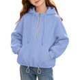 thumbnail image 1 of Girls Zip Up Hoodie 10-12 Half Zip Long Sleeve Kids Sweatshirt Cute Fashion Oversized Pullover Sweatshirt with Pockets, 1 of 8