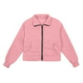 thumbnail image 1 of Girls Zip Up Hoodie Lined Stand Collar Jacket With Pockets Warm Soft Casual Outerwear For Kids, 1 of 4