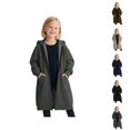 thumbnail image 1 of Girls Zip Up Hoodie Long Sleeve Hooded Sweatshirt Loose Fit Long Jacket 3-13 Years, 1 of 4