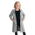 thumbnail image 1 of Girls Zip Up Hoodie Long Sleeve Hooded Sweatshirt Loose Fit Long Jacket 3-13 Years, 1 of 5