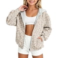 thumbnail image 1 of Girls' Zip Up Hoodies Casual Leopard Long Sleeve Hooded Outerwear Jackets with Pockets, 1 of 5