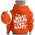 thumbnail image 1 of Girls Zip Up Hoodies Lightweight Girls Hoodies Size 10-12 Preppy Loose Fit Vacation Kids Clothes Girls 9-10 with Zipper Pockets Orange,5-6 Years, 1 of 5