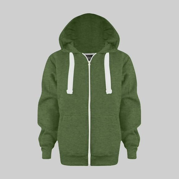 Girls Zip Up Hoodies Teen Fleece Full-Zip Sweatshirts Jacket Casual Fall Hoodie with Pocket Kids Fall Jacket Cropped Jackets Juniors