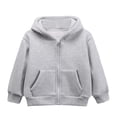 thumbnail image 1 of Girls Zip Up Hoodies Teen Hooded Sweatshirts Fleece Jackets Kids Fall Fashion Outfits Winter Clothes,Light Gray,3-4 Years, 1 of 3