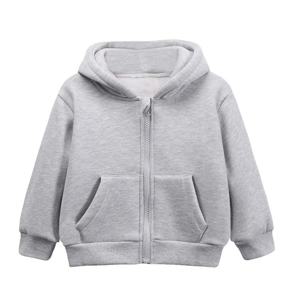 Girls Zip Up Hoodies Teen Hooded Sweatshirts Fleece Jackets Kids Fall Fashion Outfits Winter Clothes,Light Gray,6-7 Years