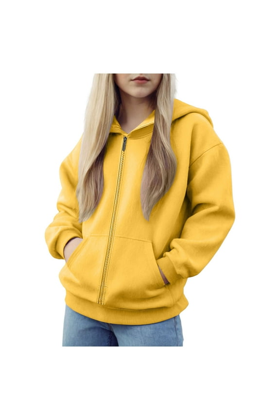 Girls Zip Up Hoodies Teen Hooded Sweatshirts Jackets Kids Fall Fashion Outfits Winter Clothes Toddler Girl Clothes Fall