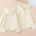thumbnail image 1 of Girls Zip up Hoodie, Lightweight Full Zip Hoodie for Boys Girls, Spring Fall Casual Coat, 18M-14Y Beige, Size 100, 1 of 4
