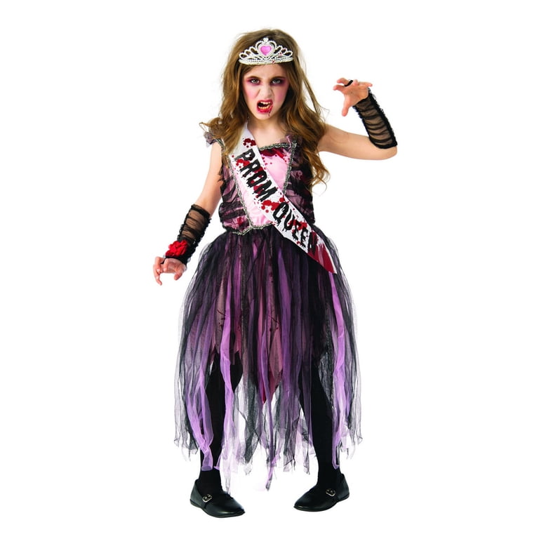 Zombie Prom Queen Rubie's Miss Halloween Gothic Bride Costume For Kids Official, With Tiara & Sash Carrie Costume Zombie Prom Queen Rubie's Miss Halloween Gothic Bride Costume For Kids Official, With Tiara & Sash Carrie Costume