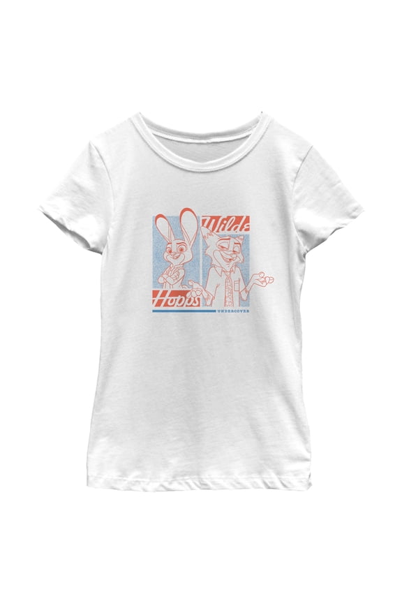 Girls Zootopia 2 Judy Hopps and Nick Wilde Undercover T Shirt