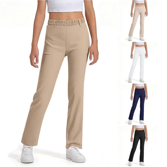 Girls and Boys Pants for Kids – Comfortable Stretchy Trousers with Pockets for Daily Casual Wear for Ages 5–16