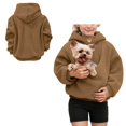 thumbnail image 1 of Girls and Boys Sweatshirt with Dog Pouch Fuzzy Pet Hoodie Carrier Long Sleeve Top with Pocket Fall Clothes 3-4 Years, 1 of 7