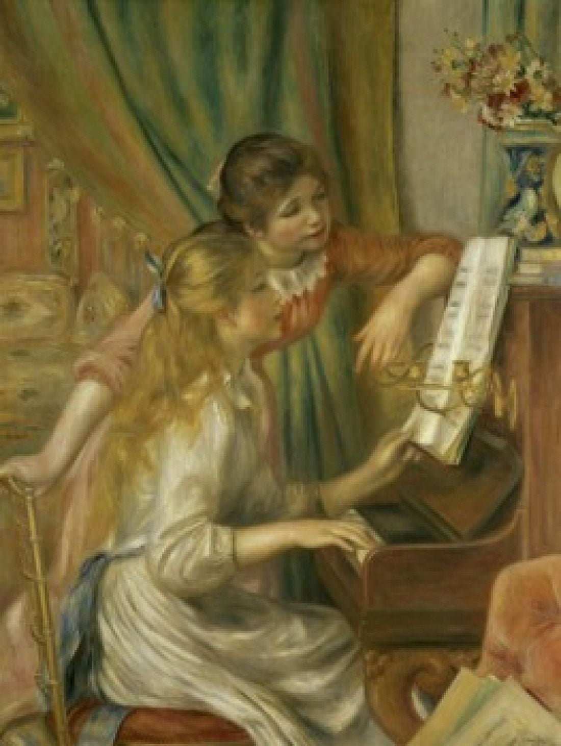 Girls at the Piano 1892 Pierre-Auguste Renoir (1841-1919 French) Oil on Canvas Musee d Orsay Paris Canvas Art - Pierre-Auguste Renoir (18 x 24)
