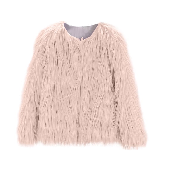 Girls 𝐅aux-Fu𝐫 Jacket Coat Winter Snowday Thick Warm Fashion Cool Clothes 𝐅𝐥eece Furry Coat Fuzzy Outwear Kids Windproof Winter Warm Girls Coat