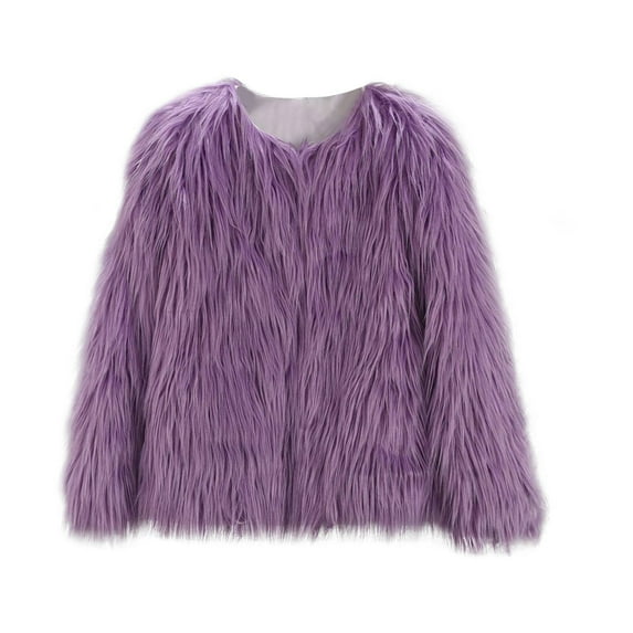 Mercatoo Girls ๐
aux ๐๐๐ฟ Coat Long Sleeve Furry Cardigan Thick Warm Shaggy Jacket Winter Snowday Coat Kids ๐๐๐ฟ Cardigan Outerwear