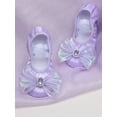thumbnail image 1 of Girls' ballet shoes multicolour dance training cat claw shoes child Bow diamond dance shoes soft soled stage performances shoes (PURPLE,23), 1 of 5