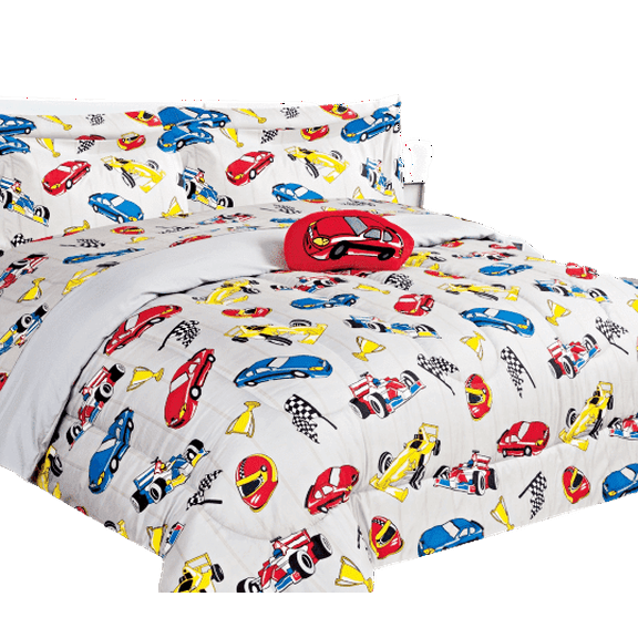 Girls and boys bed in bag complete set in twin size super soft easy wash kids bedding dcor comforter , sheet set , pillow toy , pillow sham game player black cartoon