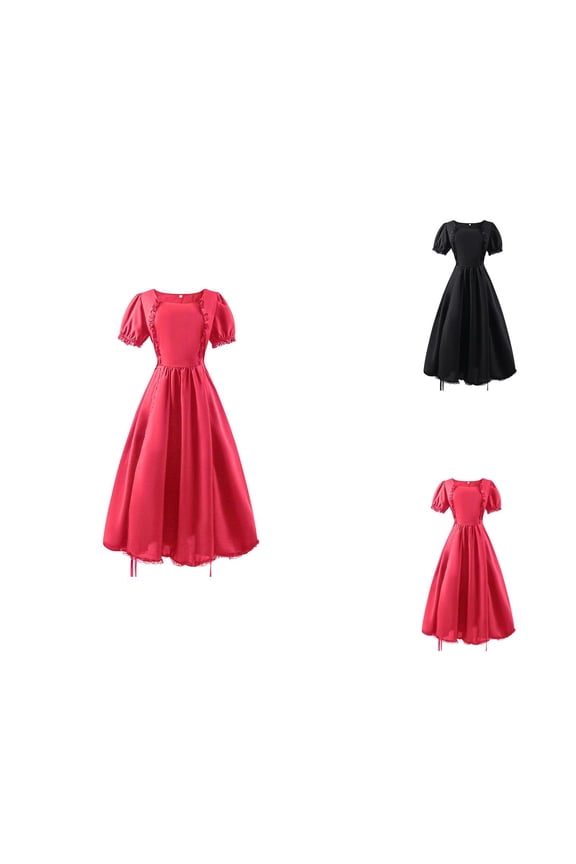 Girls' dresses big girls ruffled classical puff sleeve empire waist dress formal gown for events