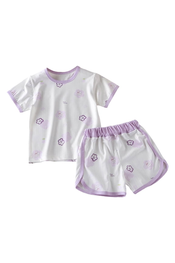 Girls for kids Sleepwear Girl Tank Tops Pjs Shorts Set 2Pcs for Teen Girls Summer Casual Clothes Girls Summer Set 1-8 Years,18-24 Months