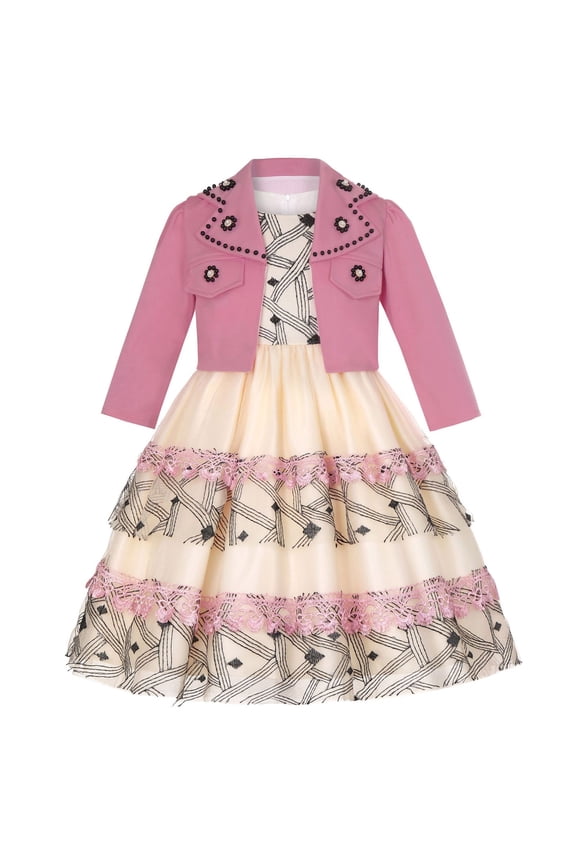 Girls formal Dress Layered Cake Tutu Skirt Piano Recital Performance Party Occasion Clothes