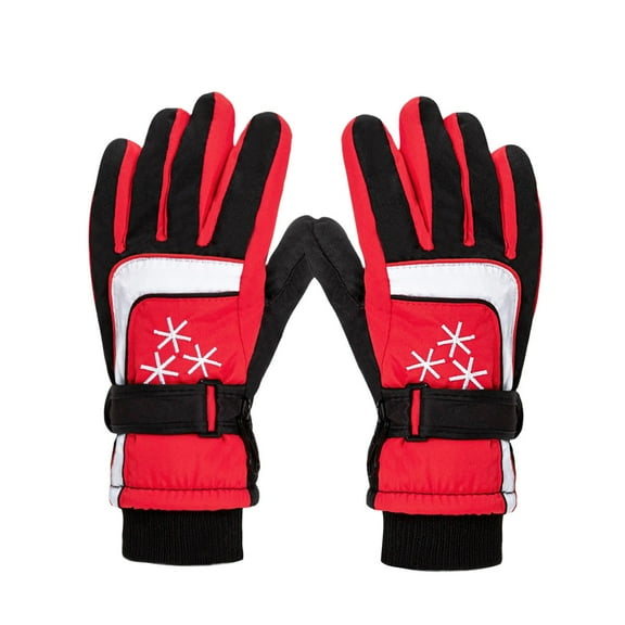 Girls gloves for cold weather Hwkond Winter Children Skiing Keep Warm Windproof And Rainproof Velvet Gloves