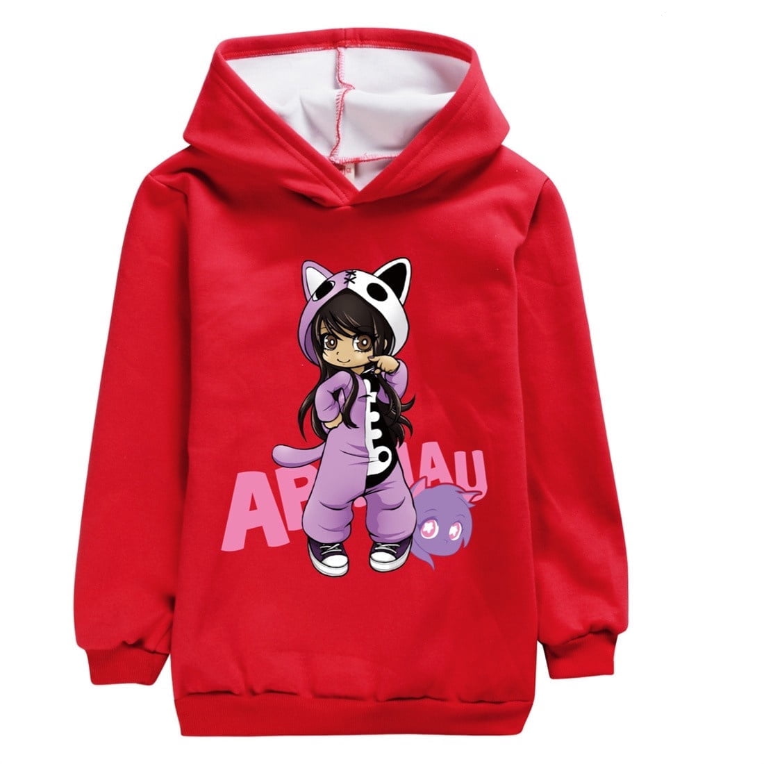 Girls' hoodie APHMAU children's autumn and winter thick fleece hooded sweatshirt double-layer thick non inverted fleece hooded sweatshirt suitable for 5-13 years old