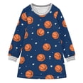 thumbnail image 1 of Girls' long-sleeved dress Basketball Star Girls' A-line dress with ribbed cuffs Soft and comfortable, 1 of 6