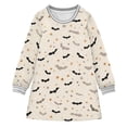 thumbnail image 1 of Girls' long-sleeved dress Bats and Stars Girls' A-line dress with ribbed cuffs Soft and comfortable, 1 of 6