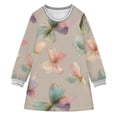 thumbnail image 1 of Girls' long-sleeved dress Butterfly Soft Colors Girls' A-line dress with ribbed cuffs Soft and comfortable, 1 of 6
