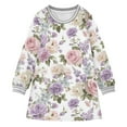 thumbnail image 1 of Girls' long-sleeved dress Country Garden Flowers Girls' A-line dress with ribbed cuffs Soft and comfortable, 1 of 6
