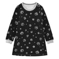 thumbnail image 1 of Girls' long-sleeved dress Cute Cat Paws Girls' A-line dress with ribbed cuffs Soft and comfortable, 1 of 6
