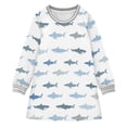 thumbnail image 1 of Girls' long-sleeved dress Cute Shark Girls' A-line dress with ribbed cuffs Soft and comfortable, 1 of 6