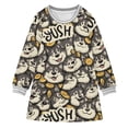 thumbnail image 1 of Girls' long-sleeved dress Husky Coin Girls' A-line dress with ribbed cuffs Soft and comfortable, 1 of 6