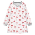thumbnail image 1 of Girls' long-sleeved dress Red Violet Rose Flower Girls' A-line dress with ribbed cuffs Soft and comfortable, 1 of 6
