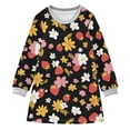 thumbnail image 1 of Girls' long-sleeved dress Strawberry Simplicity Girls' A-line dress with ribbed cuffs Soft and comfortable, 1 of 6