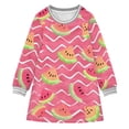 thumbnail image 1 of Girls' long-sleeved dress Watermelon Girls' A-line dress with ribbed cuffs Soft and comfortable, 1 of 6