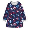 thumbnail image 1 of Girls' long-sleeved dress Windmill White and Blue Girls' A-line dress with ribbed cuffs Soft and comfortable, 1 of 6