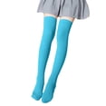 thumbnail image 1 of Girls over the Knee High Stocking High Long Socks -Thin Tights Boot Socks for Casual School Uniform Vintage Socks Sky Blue 7-10Y, 1 of 4