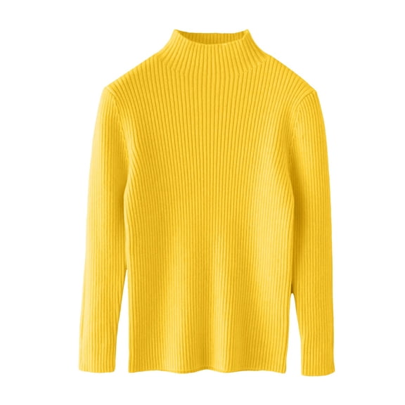 Girls 𝐂ream Sweater Knit Turtleneck Ribbed Oversized Pullover Sweater Kids Plain Slim Fall Winter Warm Clothes