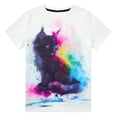 thumbnail image 1 of Lanbubble Girls Short Sleeve Graphic T-Shirt Fashion Cat Tee, Sizes 7-12, 1 of 6