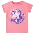 thumbnail image 1 of Lanbubble Girls Graphic T-Shirt Short Sleeve Tees with Unicorn Print Summer Casual Tops, Sizes 5-6, 1 of 7
