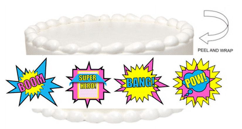 CAKESUPPLYSHOP Girls's Super Hero Theme Edible Cake Decoration Topper - Edible Cake Wrap
