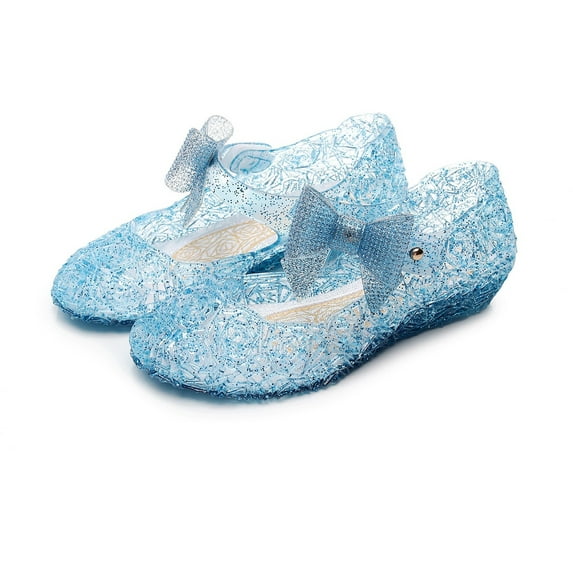 Girls'sandals Toddler Kids Girls Summer Jelly Shoes Sandals Child Glitter Sandals with Bow Kids Sandals Sky Blue 6.5 Years-7 Years