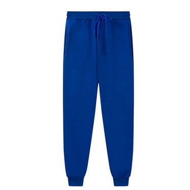 Girls sweatpants drawstring waist soild color kids jogger pants straight leg boys trousers with pockets(140 8-9 Years,Blue)