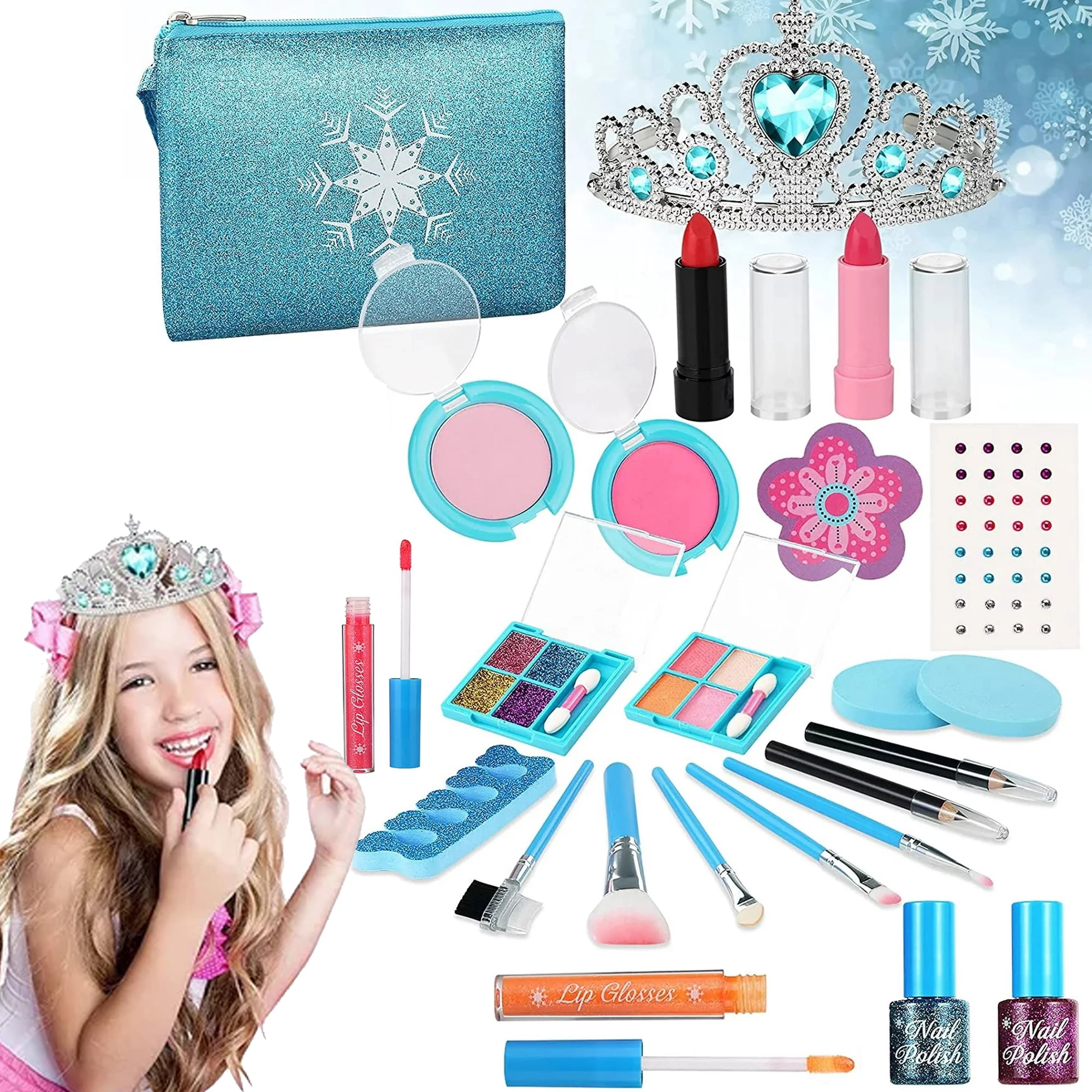 GirlsHome Kids Makeup Kit for Girl Washable Toddler Makeup Kit, Girl